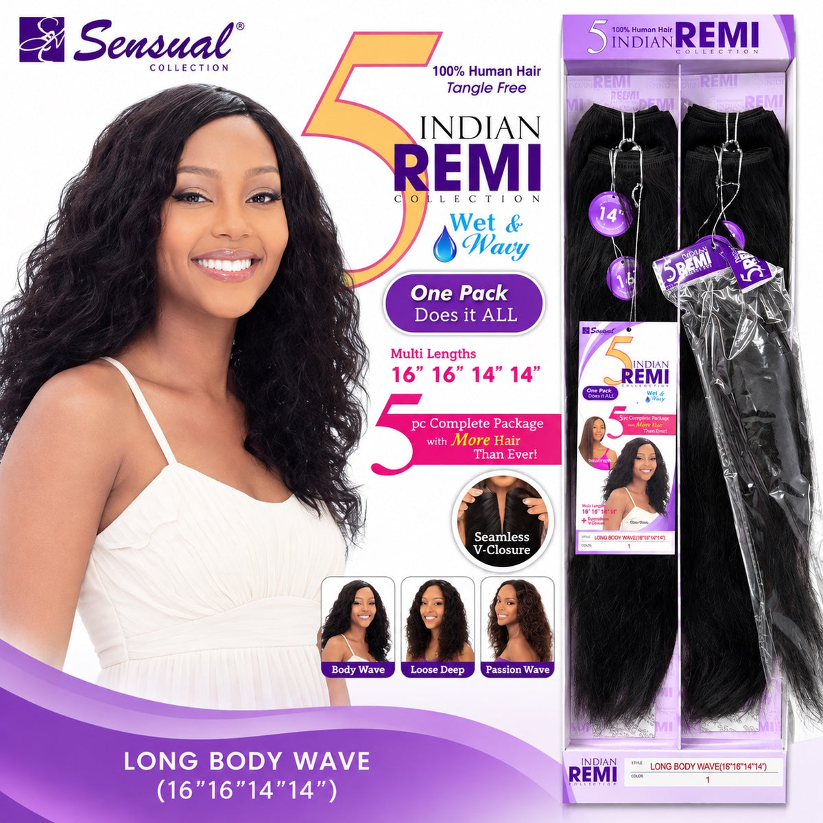 Sensual Collection 5 Indian Remi Long Body Wave original product information