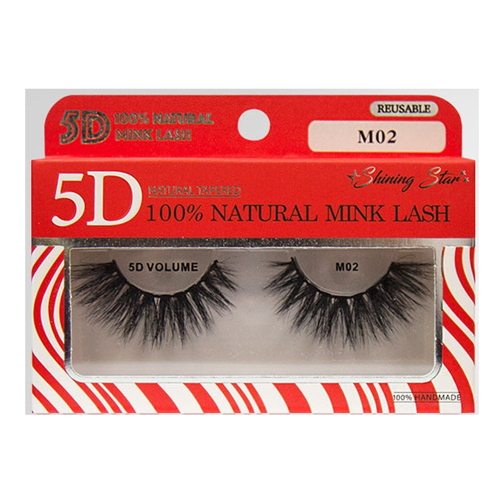 Shining Star 5D Natural Mink Lashes, supplier front package photo showing M02