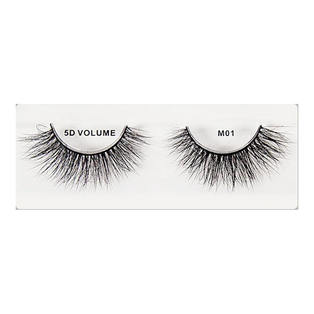 Shining Star 5D Natural Mink Lashes M01, lash pair on square white background