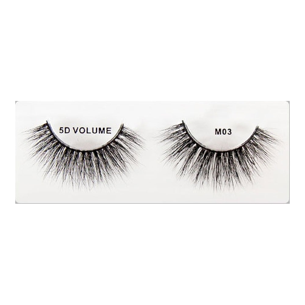 Shining Star 5D Natural Mink Lashes M03, lash pair on square white background