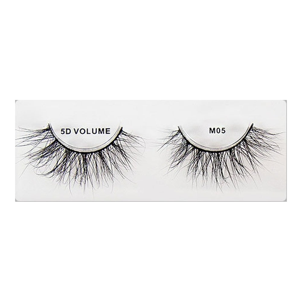 Shining Star 5D Natural Mink Lashes M05, lash pair on square white background