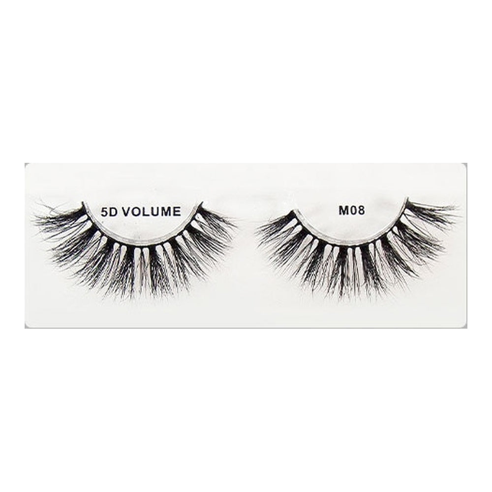 Shining Star 5D Natural Mink Lashes M08, lash pair on square white background