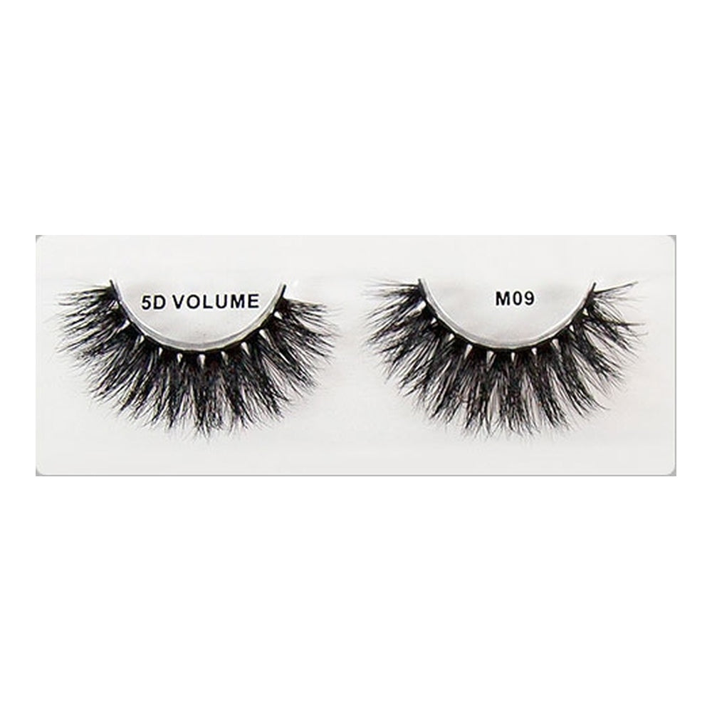 Shining Star 5D Natural Mink Lashes M09, lash pair on square white background