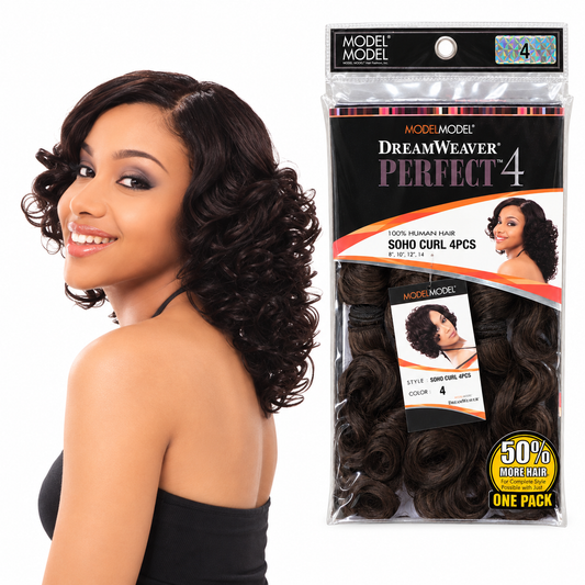 Model Model DreamWeaver Perfect 4 Soho Curl human hair weave