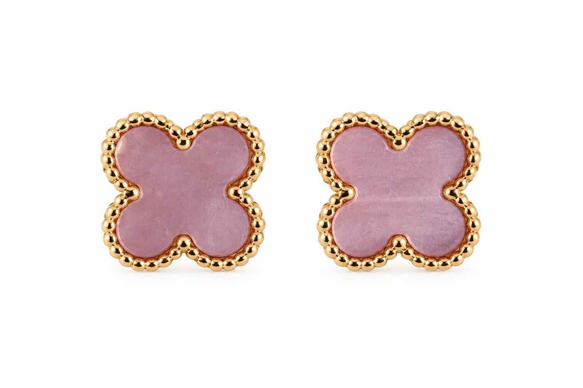 The One gold-tone clover stud earrings, design 05 (CVEG05)