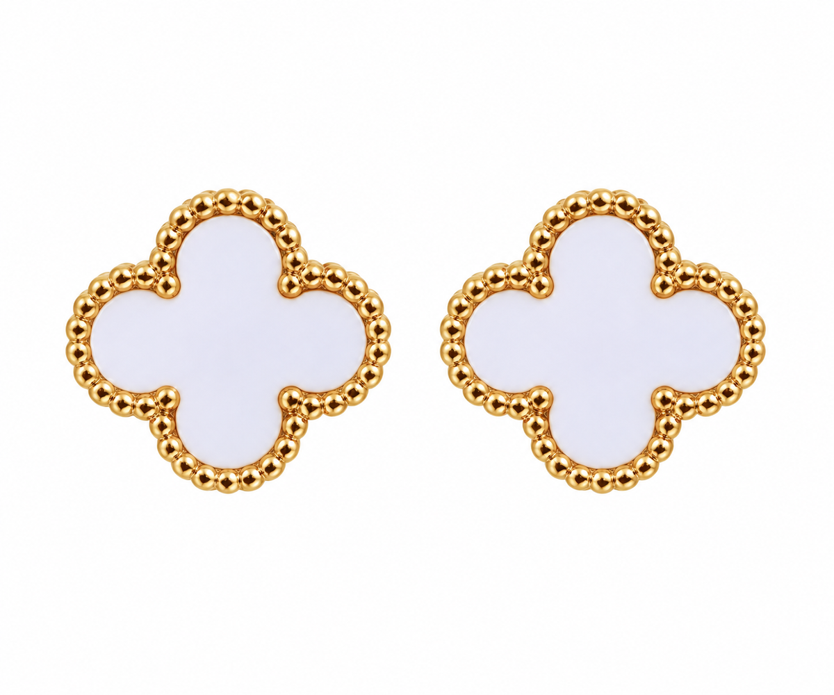 The One gold-tone clover stud earrings, design 10 (CVEG10)