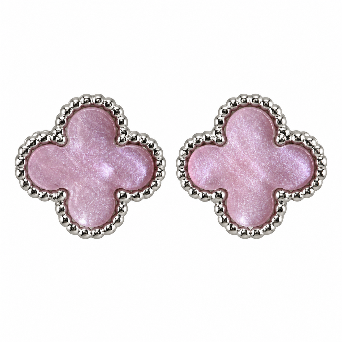 The One silver-tone clover stud earrings, design 05 (CVES05)
