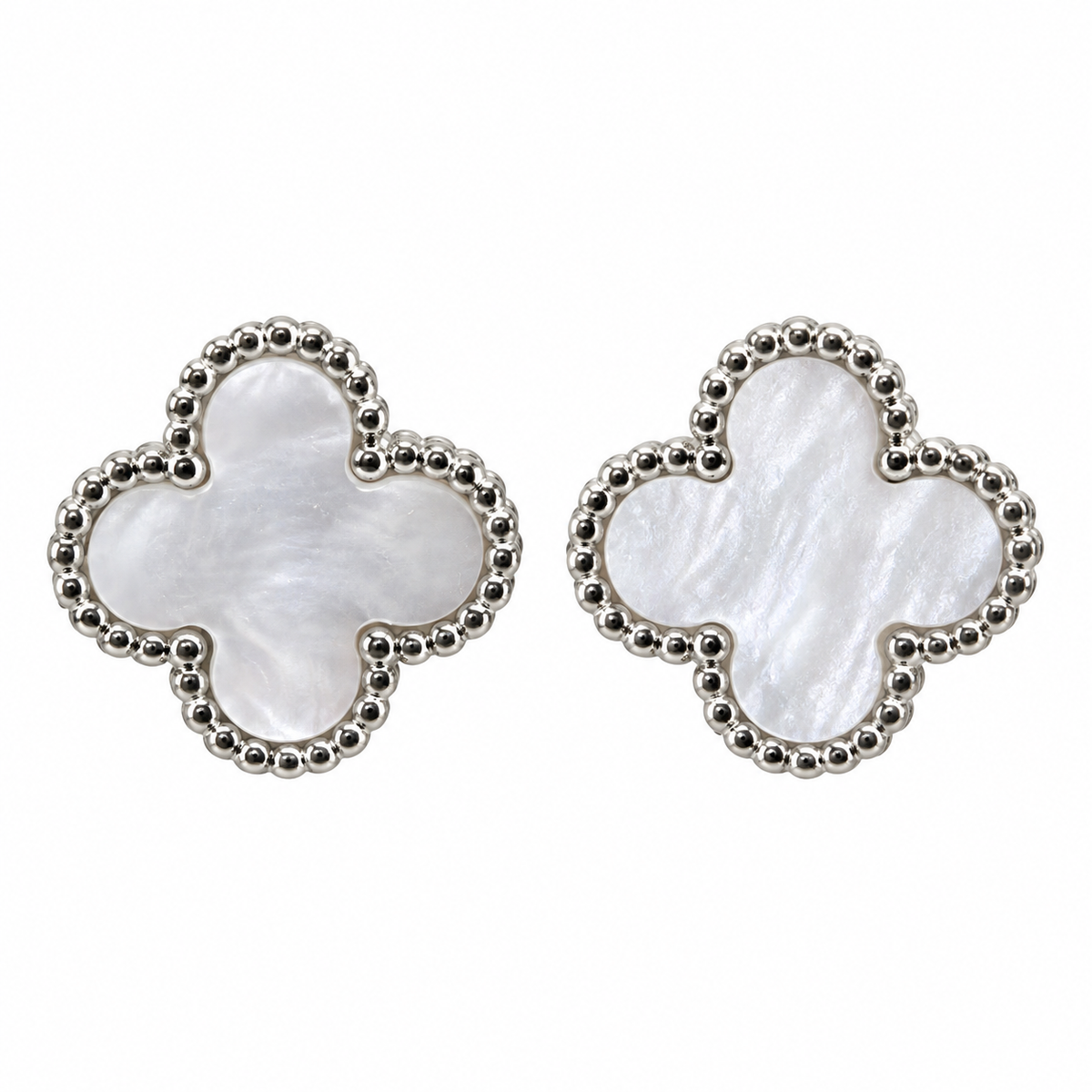 The One silver-tone clover stud earrings, design 09 (CVES09)
