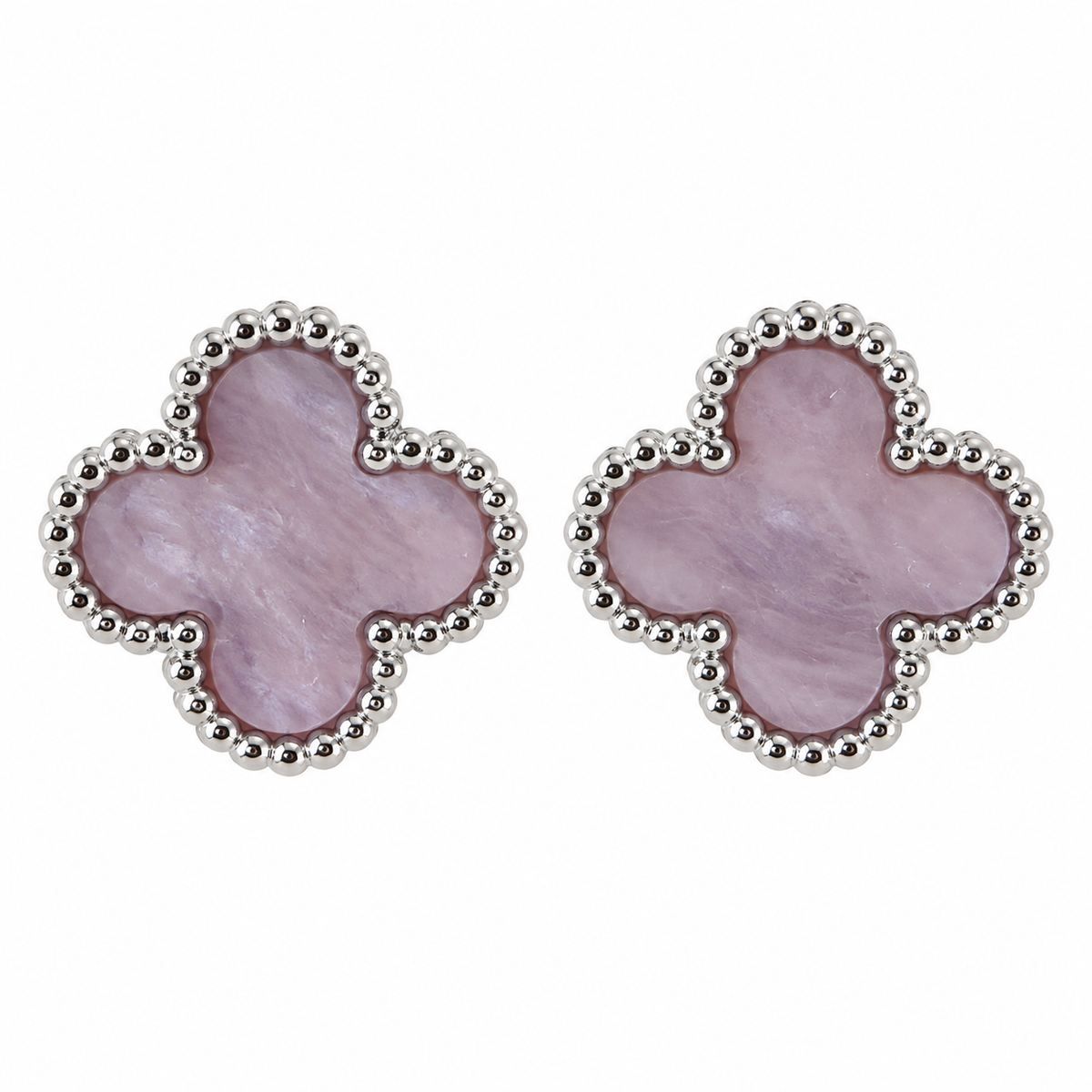 The One silver-tone clover stud earrings, design 11 (CVES11)