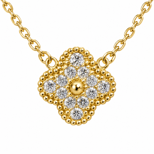 The One gold-tone clover pendant necklace design 01