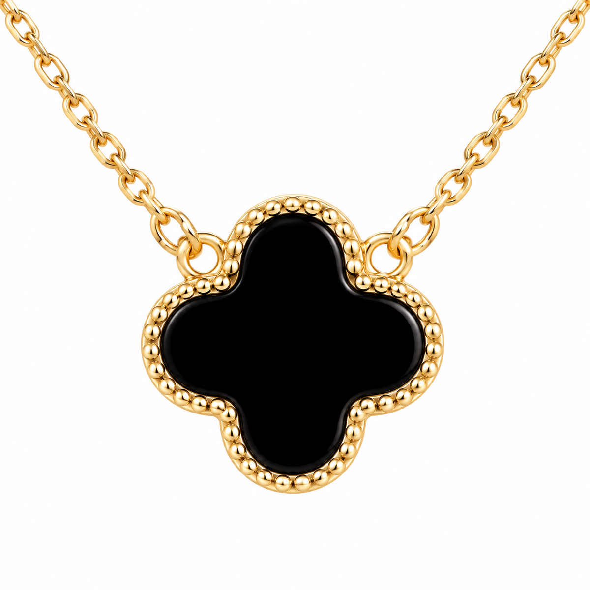 The One gold-tone clover pendant necklace design 04