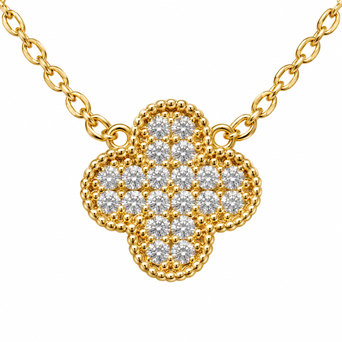 The One gold-tone clover pendant necklace design 06