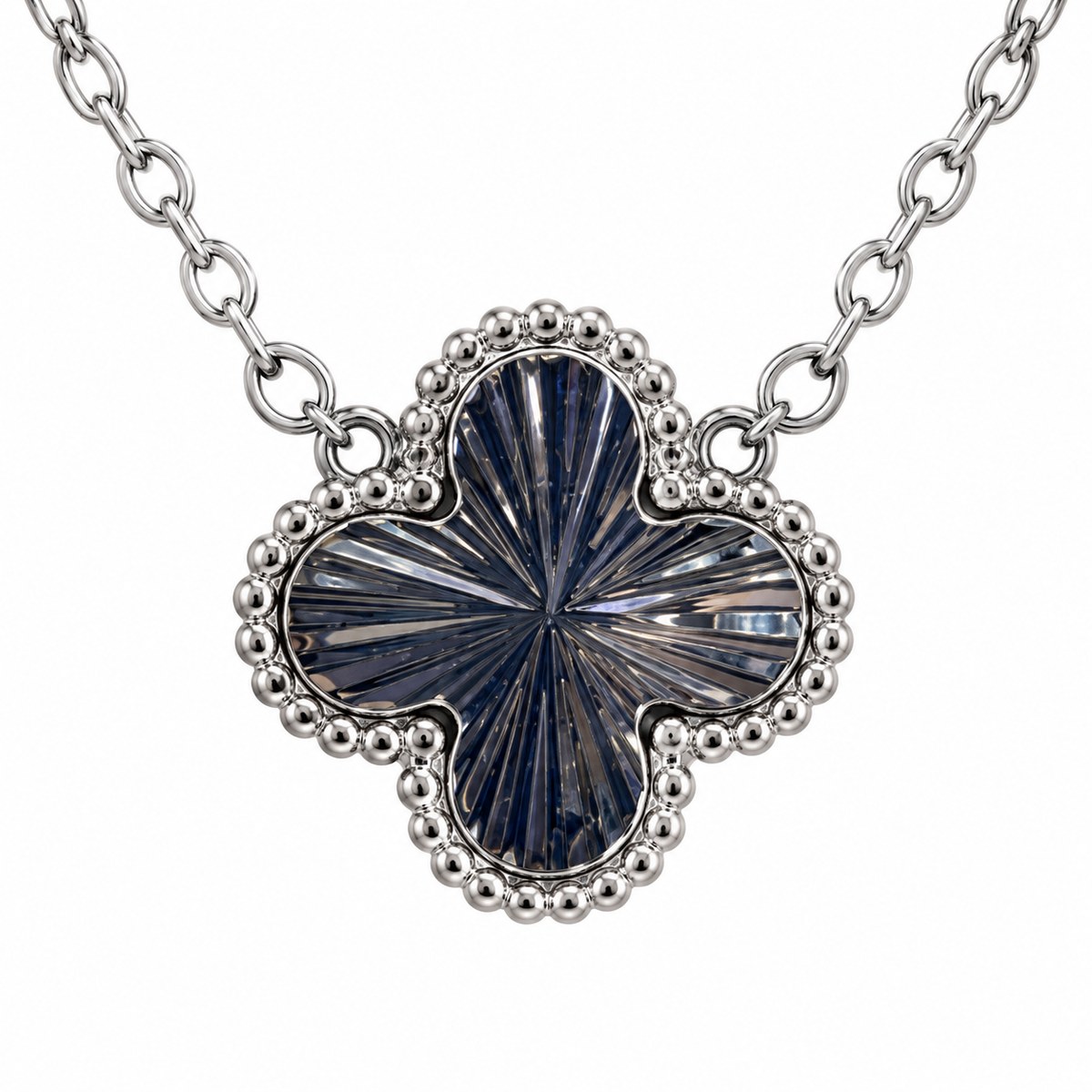 The One silver-tone clover pendant necklace design 02