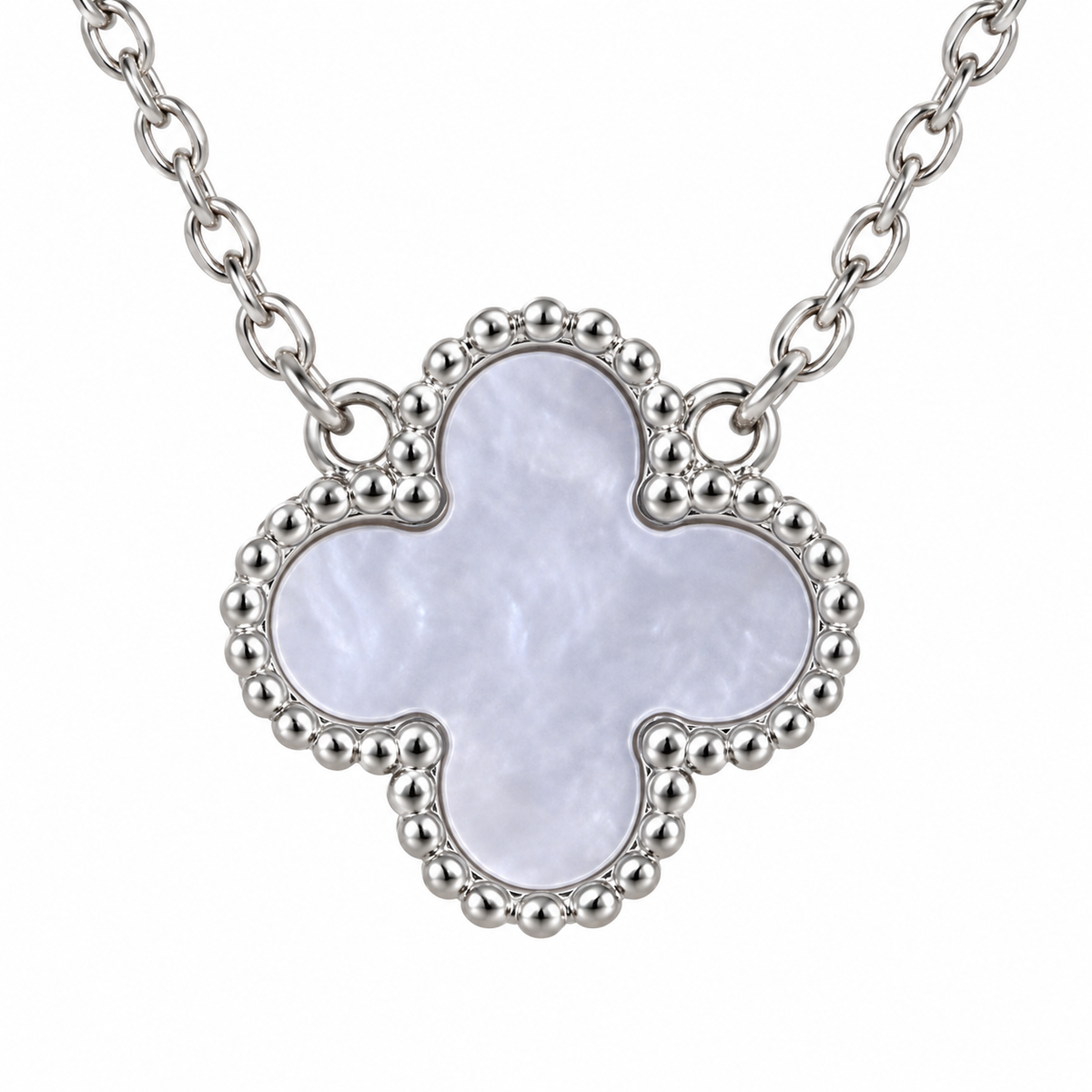 The One silver-tone clover pendant necklace design 03