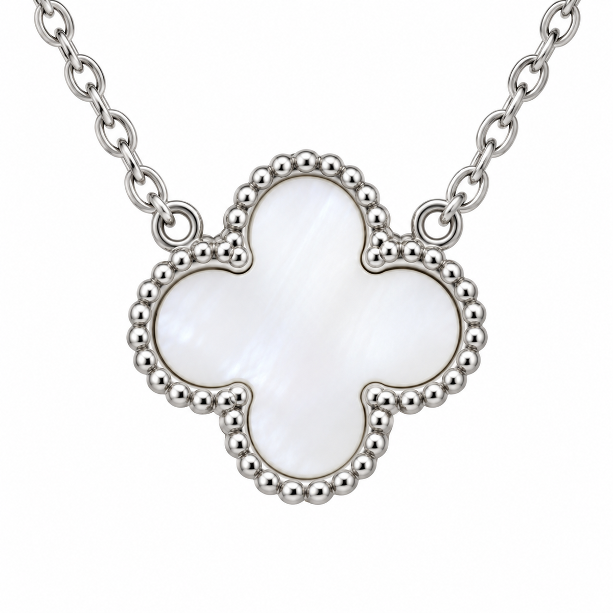 The One silver-tone clover pendant necklace design 04