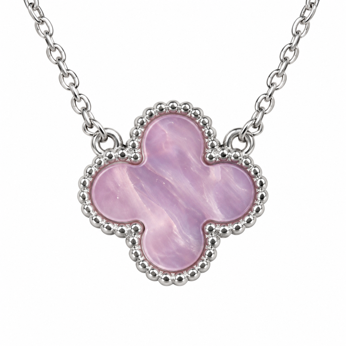 The One silver-tone clover pendant necklace design 05