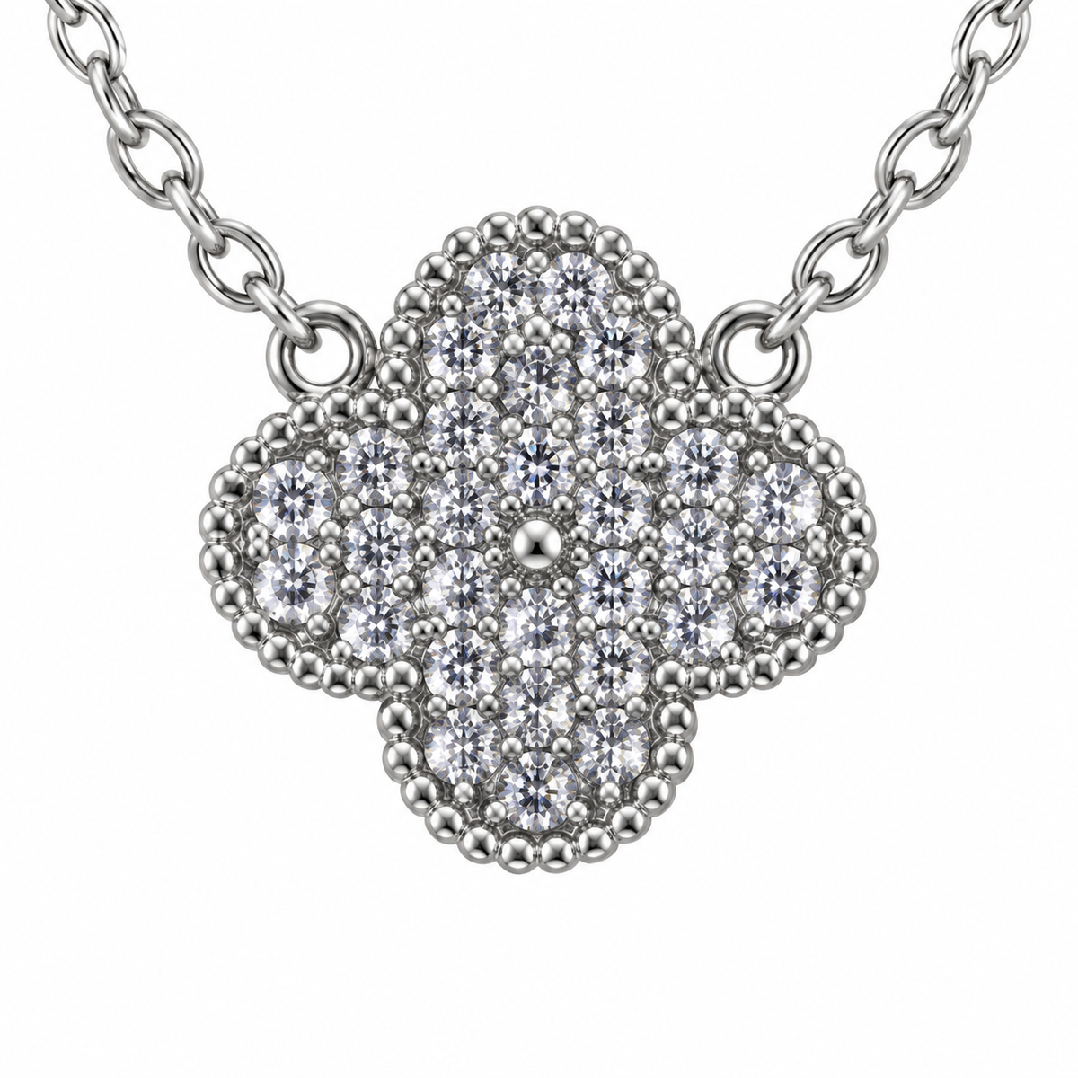 The One silver-tone clover pendant necklace design 06