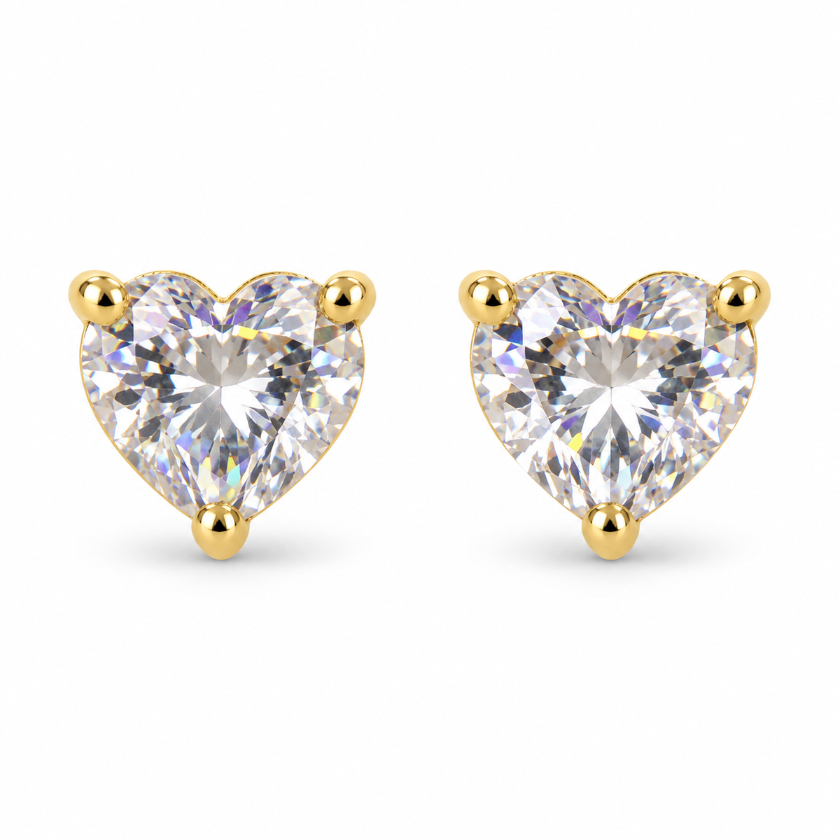 The One HTG12 gold-tone cubic zirconia stud earrings, one pair