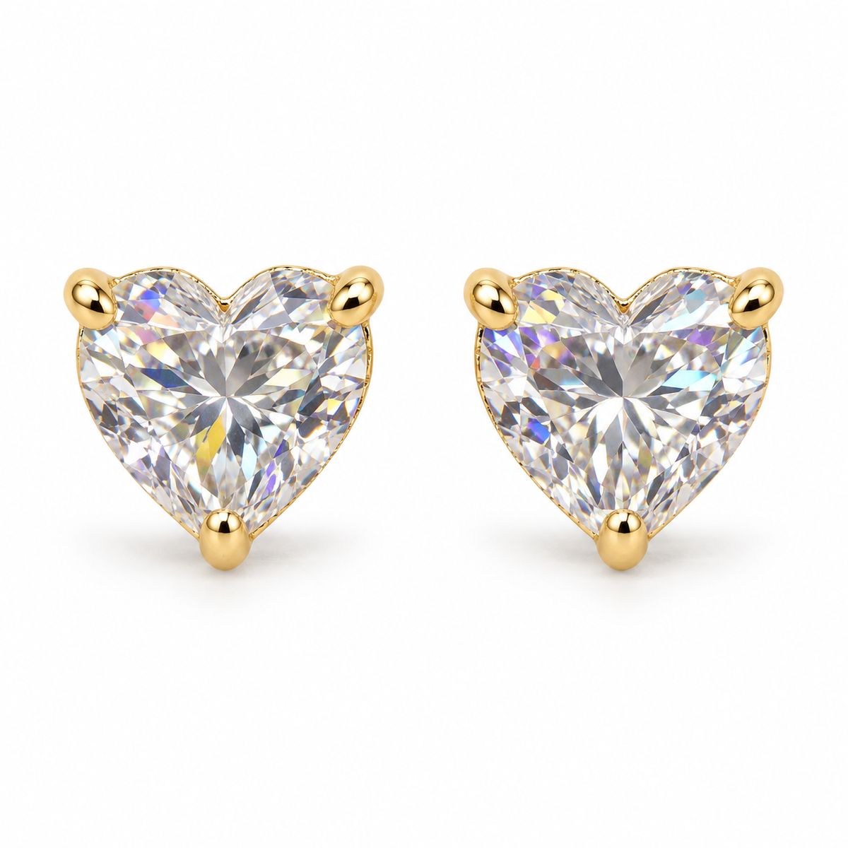 The One HTG24 gold-tone cubic zirconia stud earrings, one pair