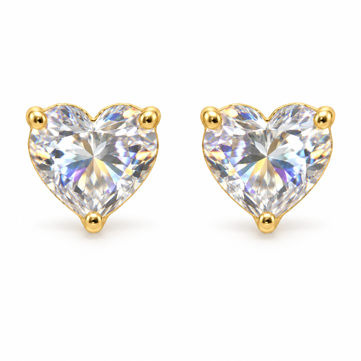 The One HTG36 gold-tone cubic zirconia stud earrings, one pair