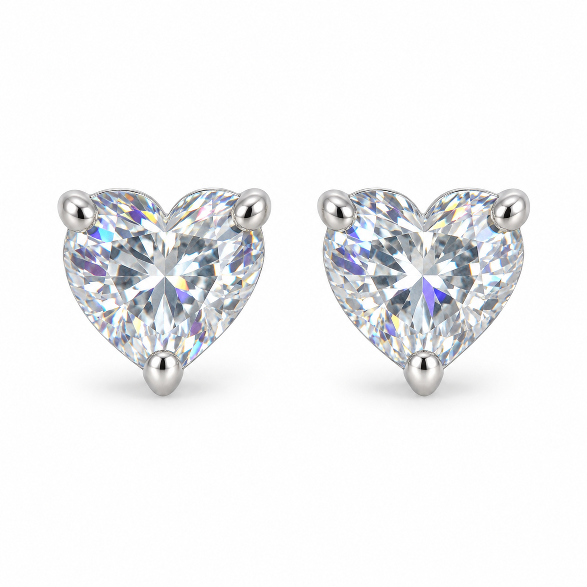 The One HTS48 silver-tone cubic zirconia stud earrings, one pair