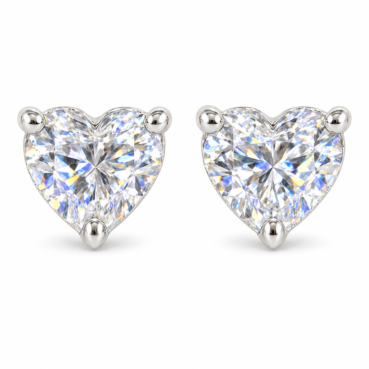 The One HTS60 silver-tone cubic zirconia stud earrings, one pair