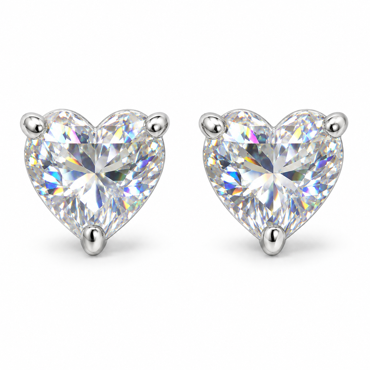 The One HTS72 silver-tone cubic zirconia stud earrings, one pair