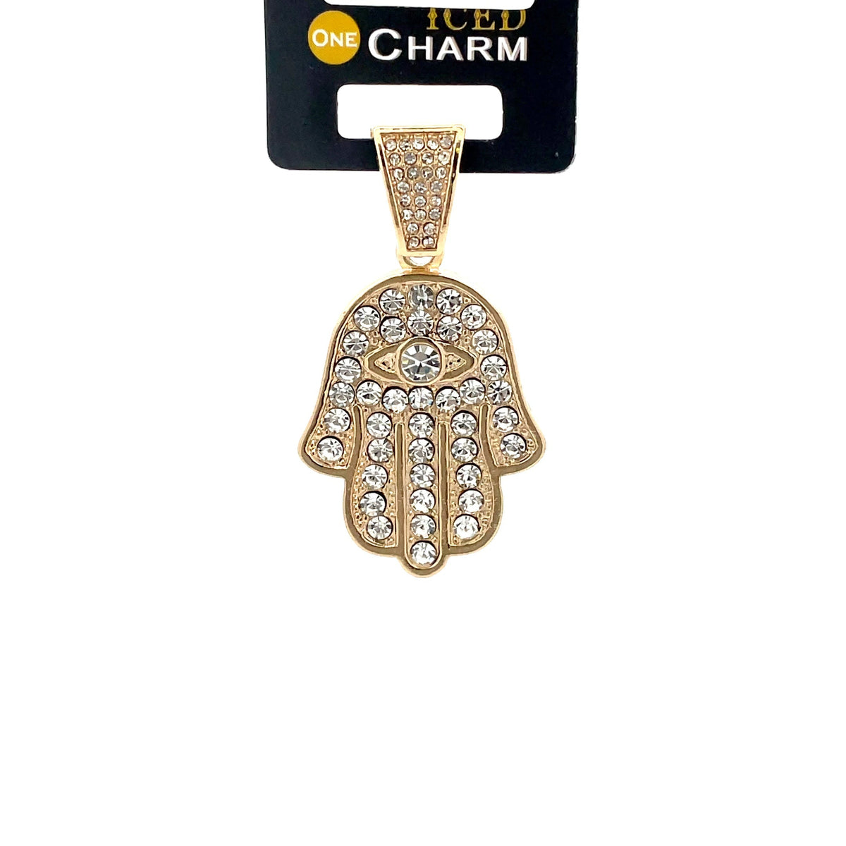 The One Hand of God gold-tone iced charm, 1.2 inch, ICCM05