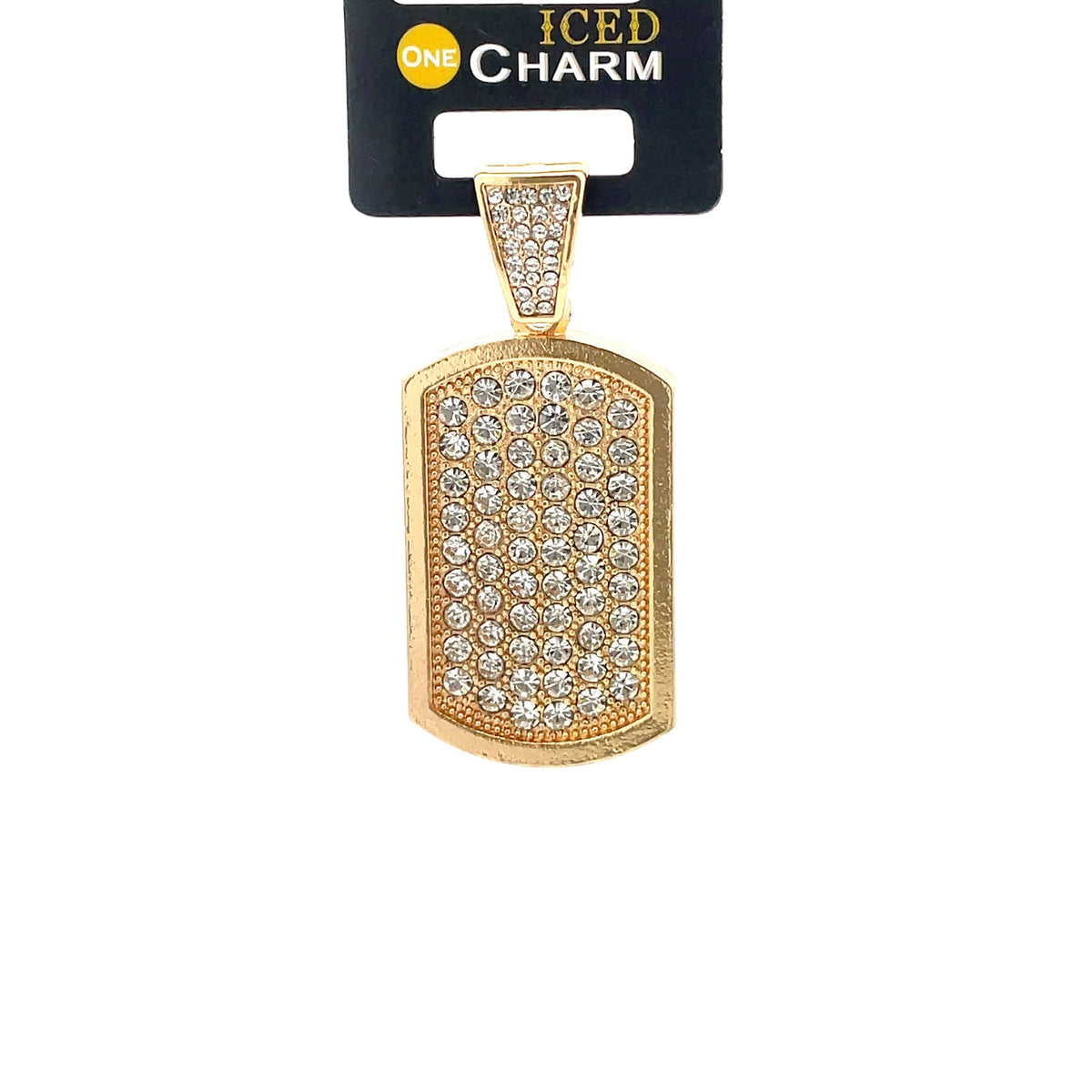 The One Military Pendant gold-tone iced charm, 1.5 inch, ICCM09