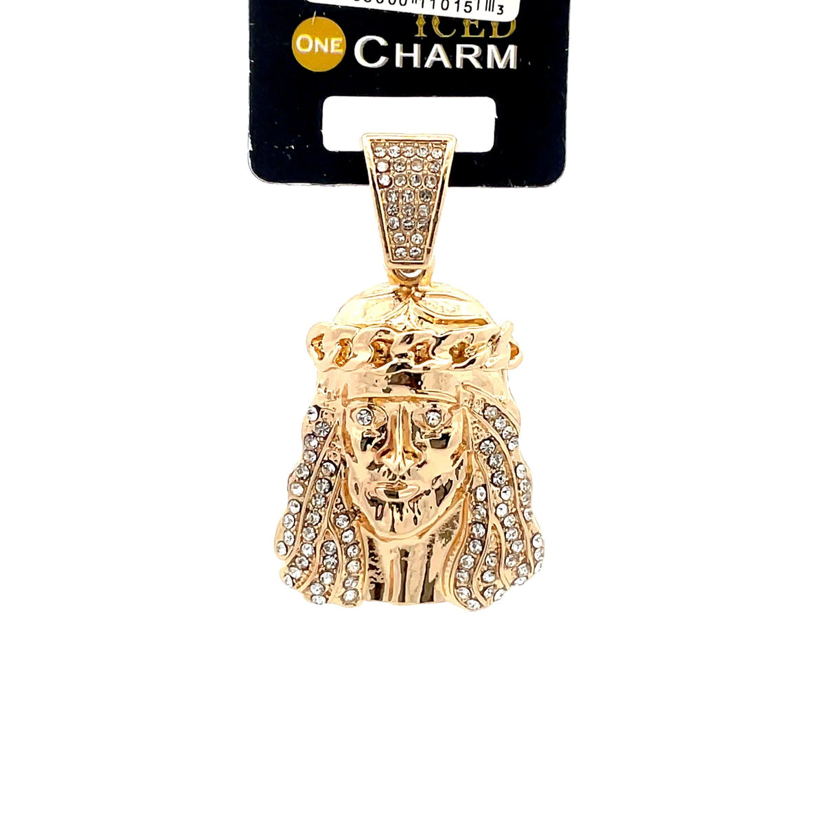 The One Jesus gold-tone iced charm, 1.5 inch, ICCM15