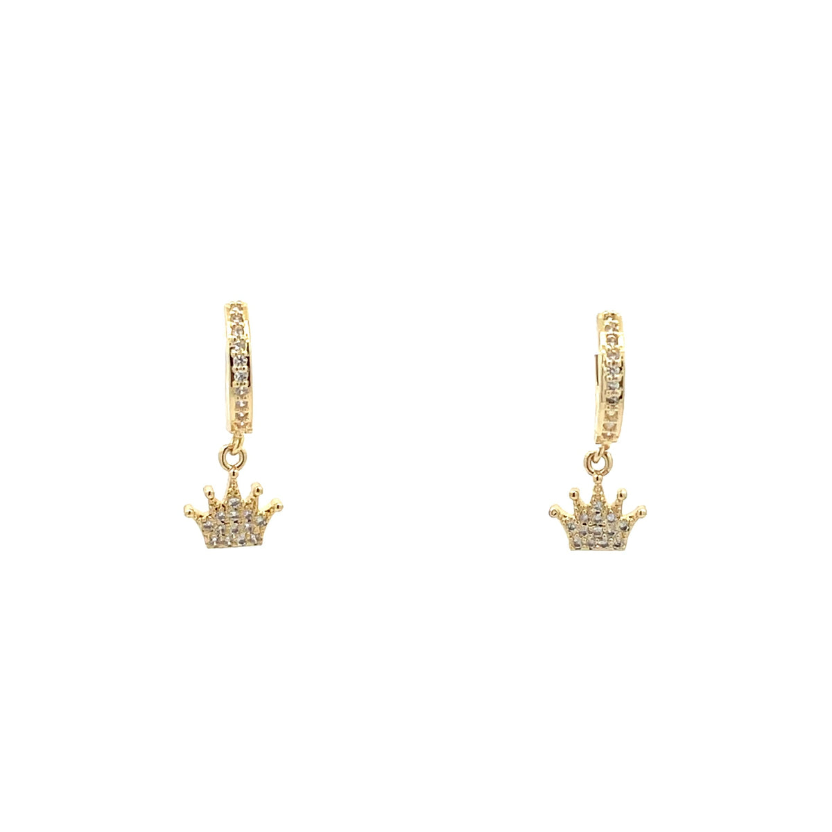 The One Jewelry gold-tone crown charm huggie earrings OHG18