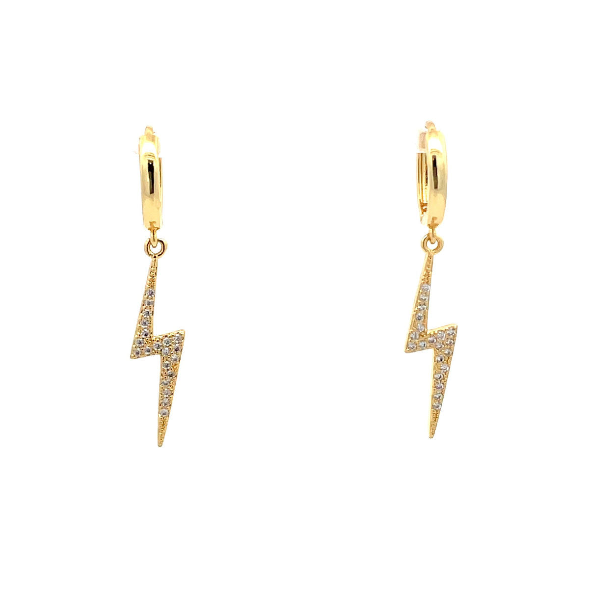 The One Jewelry gold-tone lightning bolt charm huggie earrings OHG20