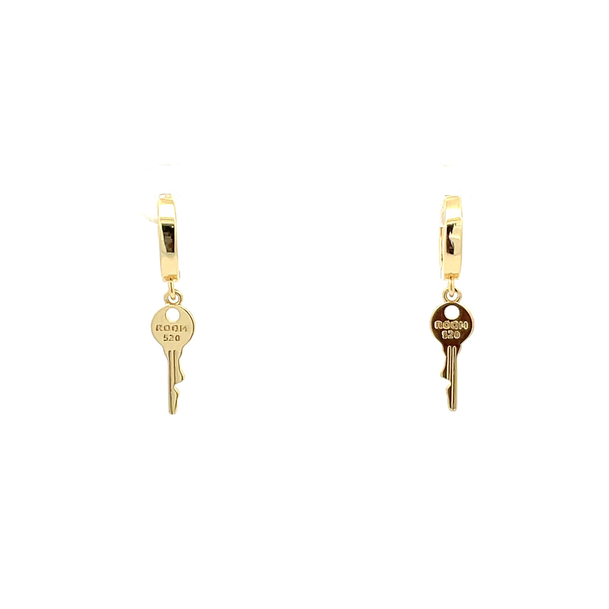 The One Jewelry gold-tone key charm huggie earrings OHG5