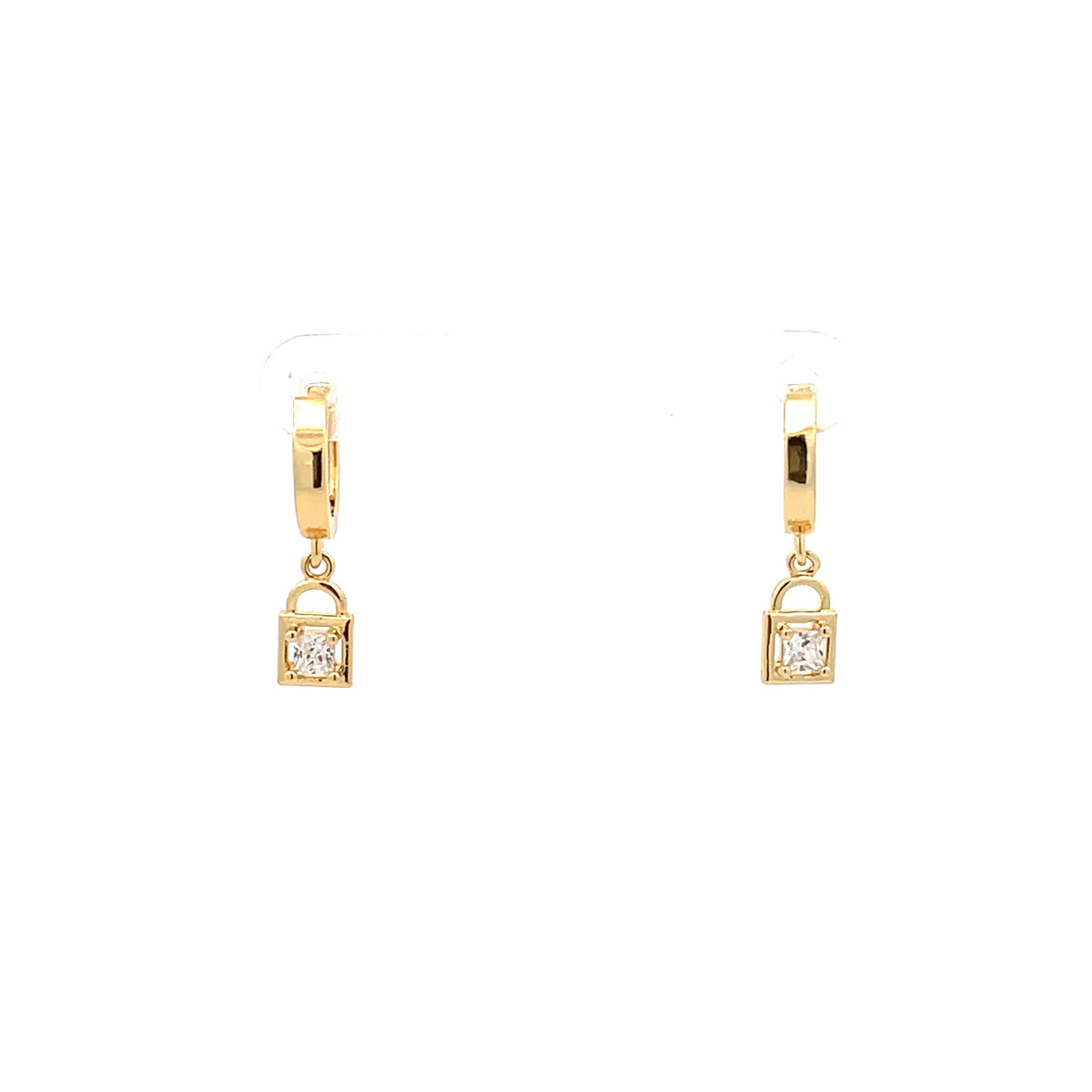 The One Jewelry gold-tone padlock charm huggie earrings OHG6