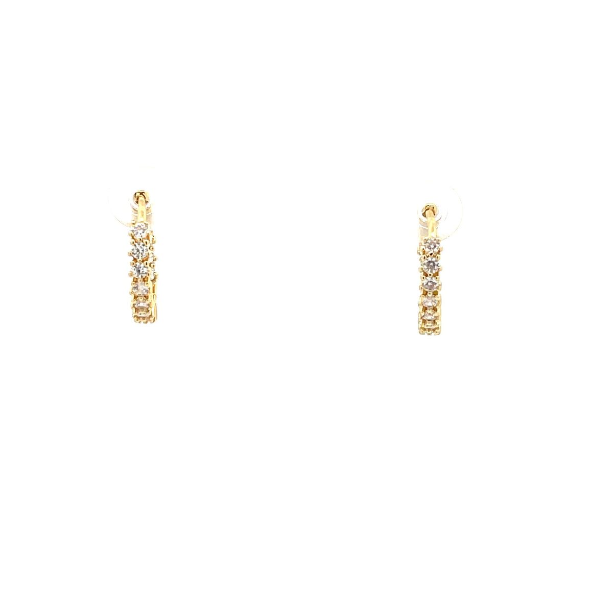 The One Jewelry gold-tone stone hoop huggie earrings OHG9