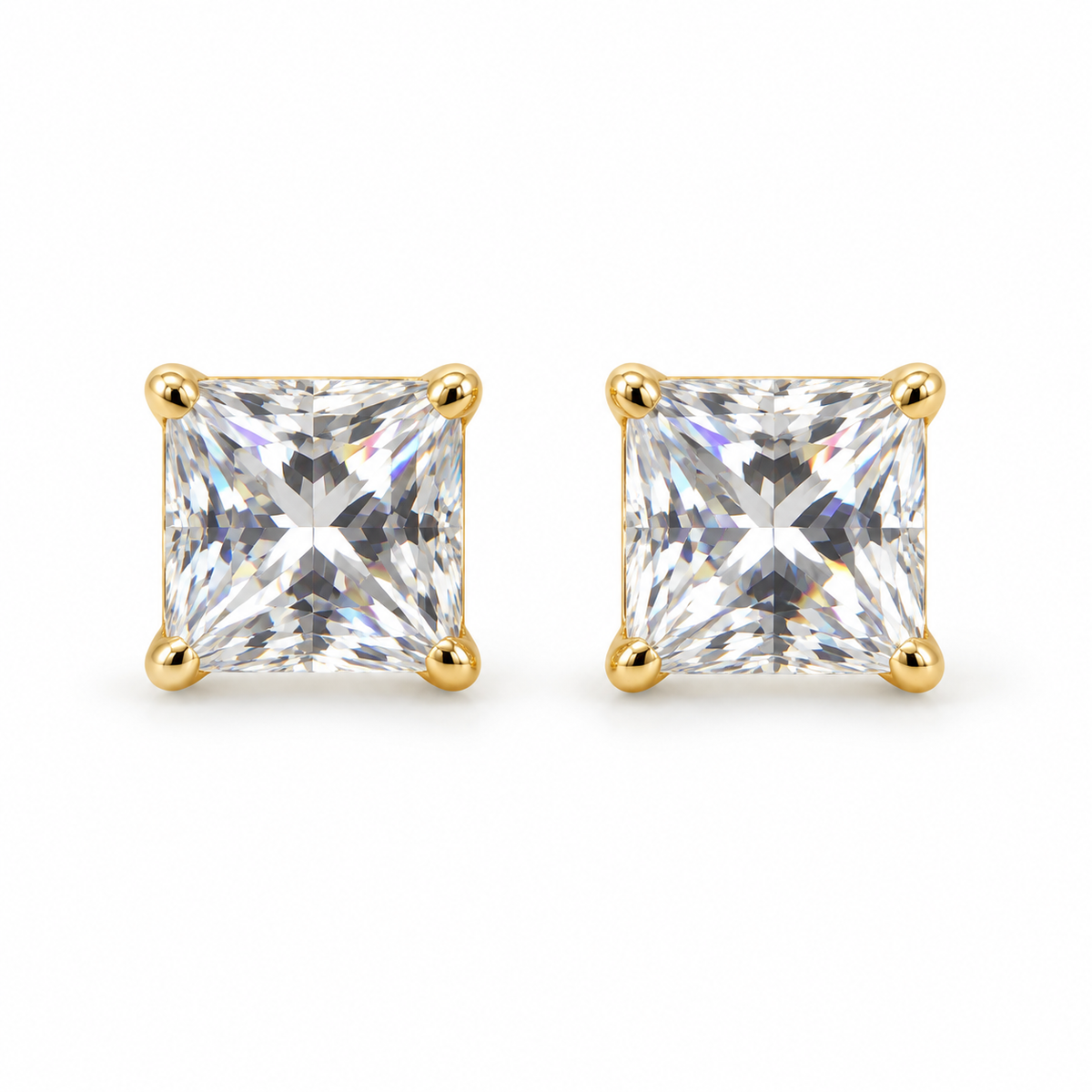 The One SQG7 gold-tone cubic zirconia stud earrings, one pair