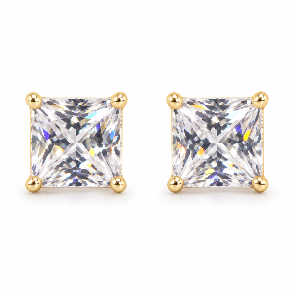 The One SQG9 gold-tone cubic zirconia stud earrings, one pair