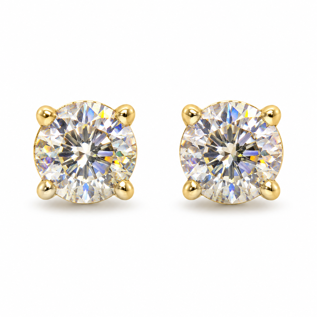 The One SRG2 gold-tone cubic zirconia stud earrings, one pair