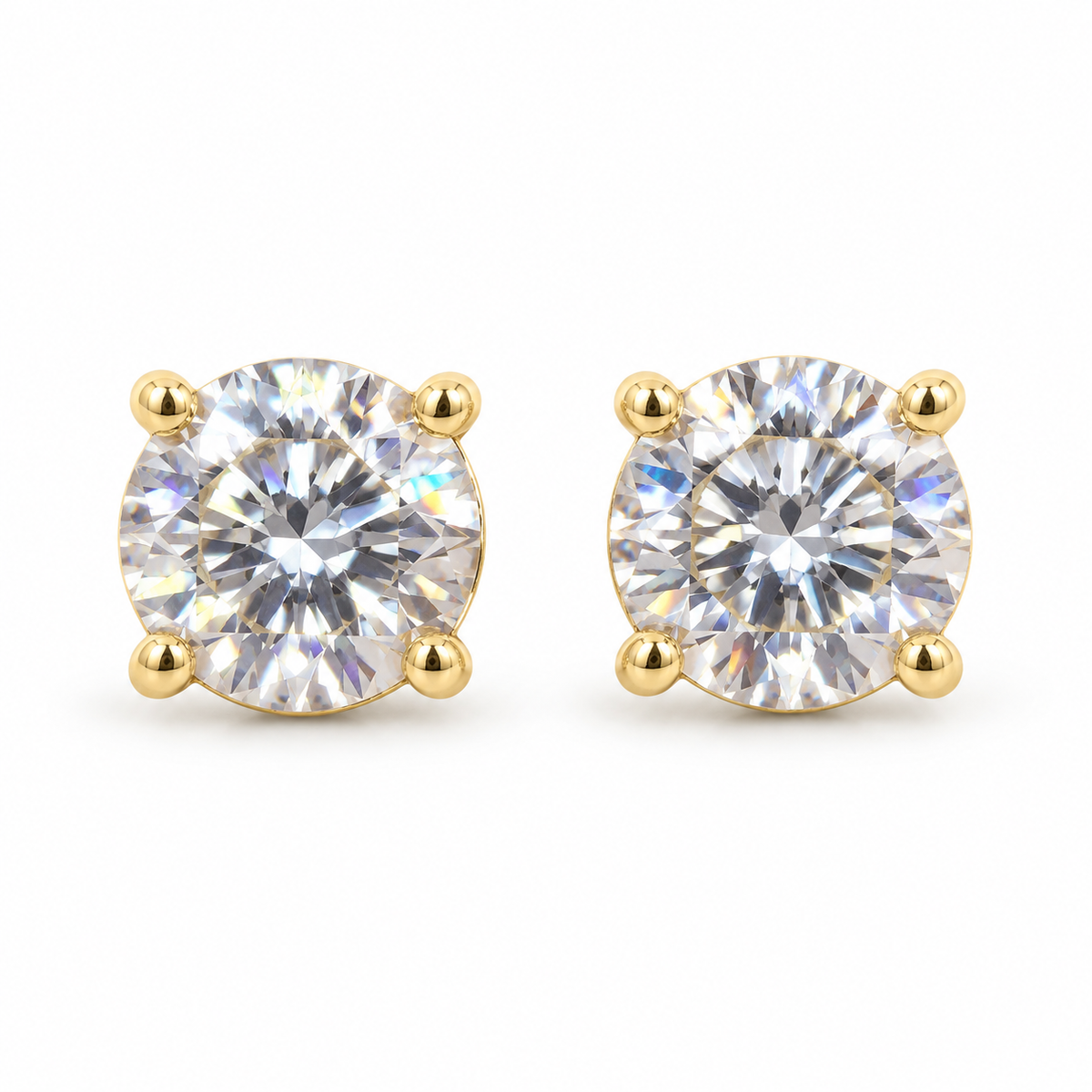 The One SRG5 gold-tone cubic zirconia stud earrings, one pair
