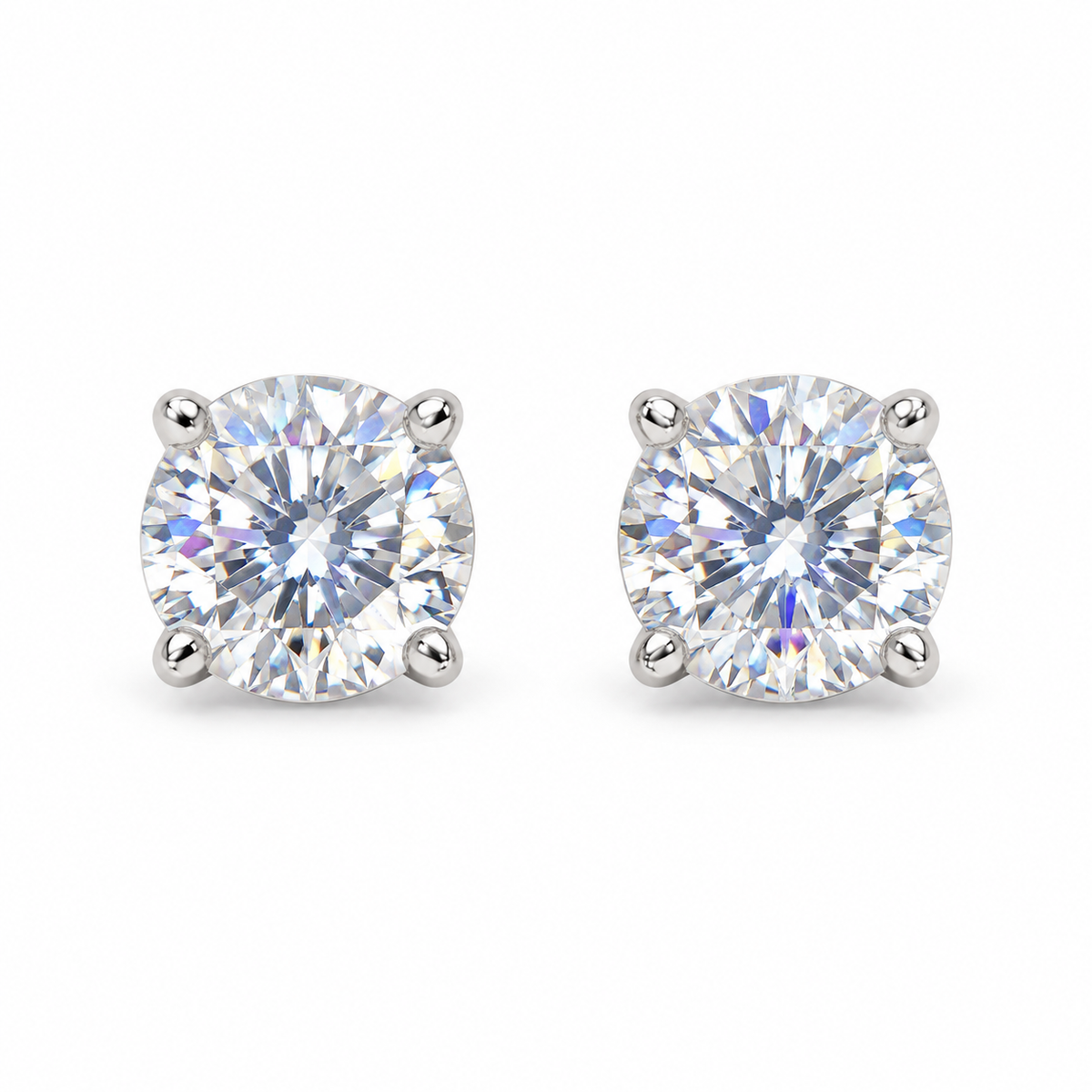 The One SRS38 silver-tone cubic zirconia stud earrings, one pair