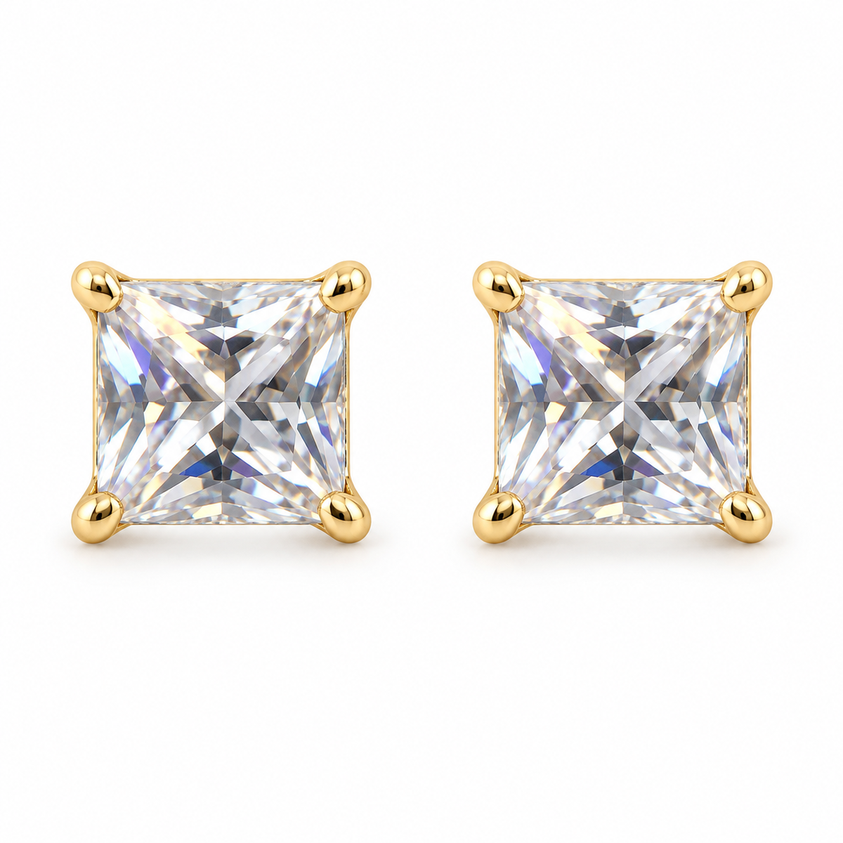 The One VQG22 gold-tone cubic zirconia stud earrings, one pair
