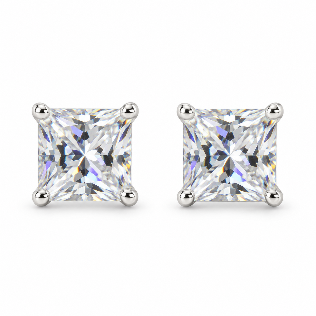 The One VQS58 silver-tone cubic zirconia stud earrings, one pair