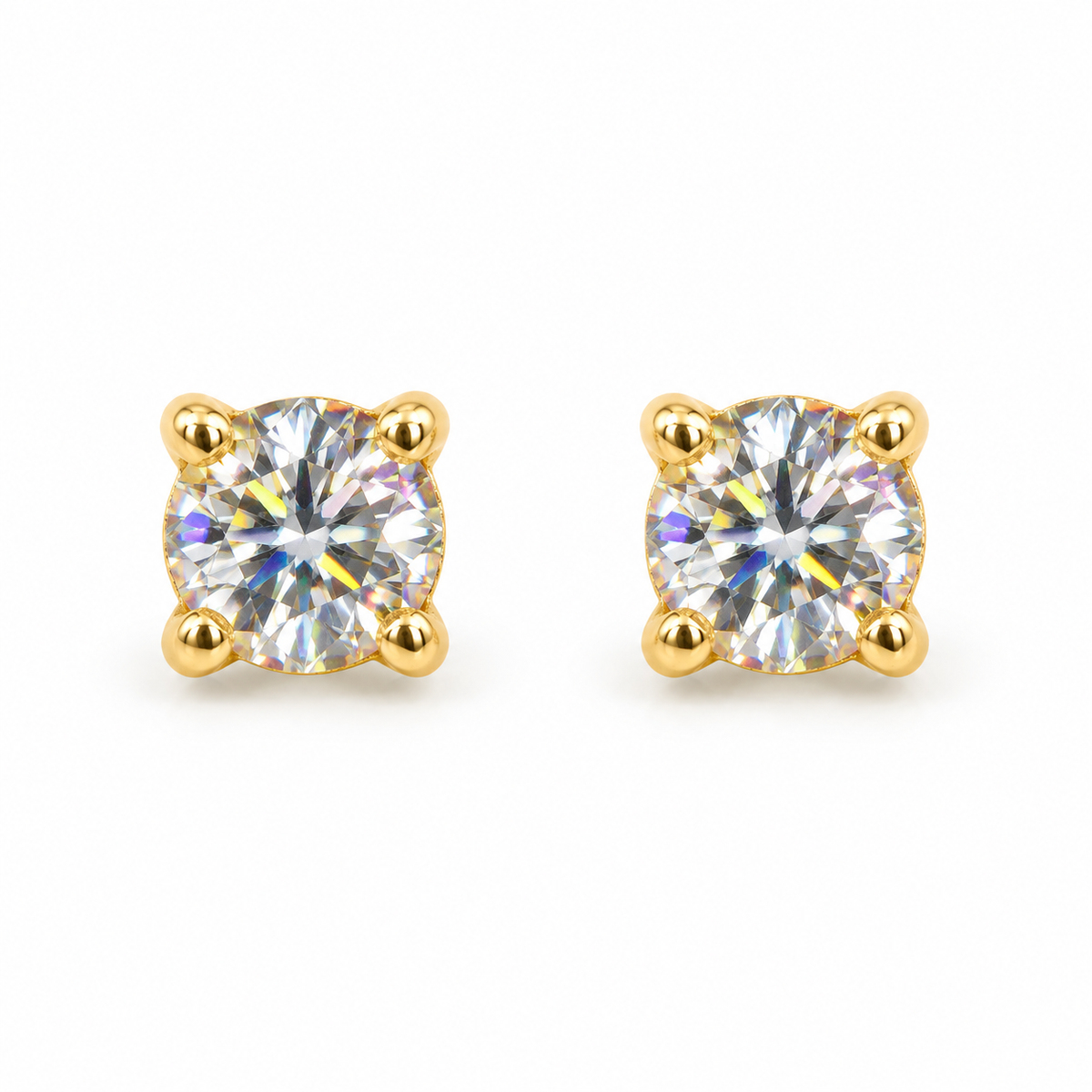 The One VRG14 gold-tone cubic zirconia stud earrings, one pair