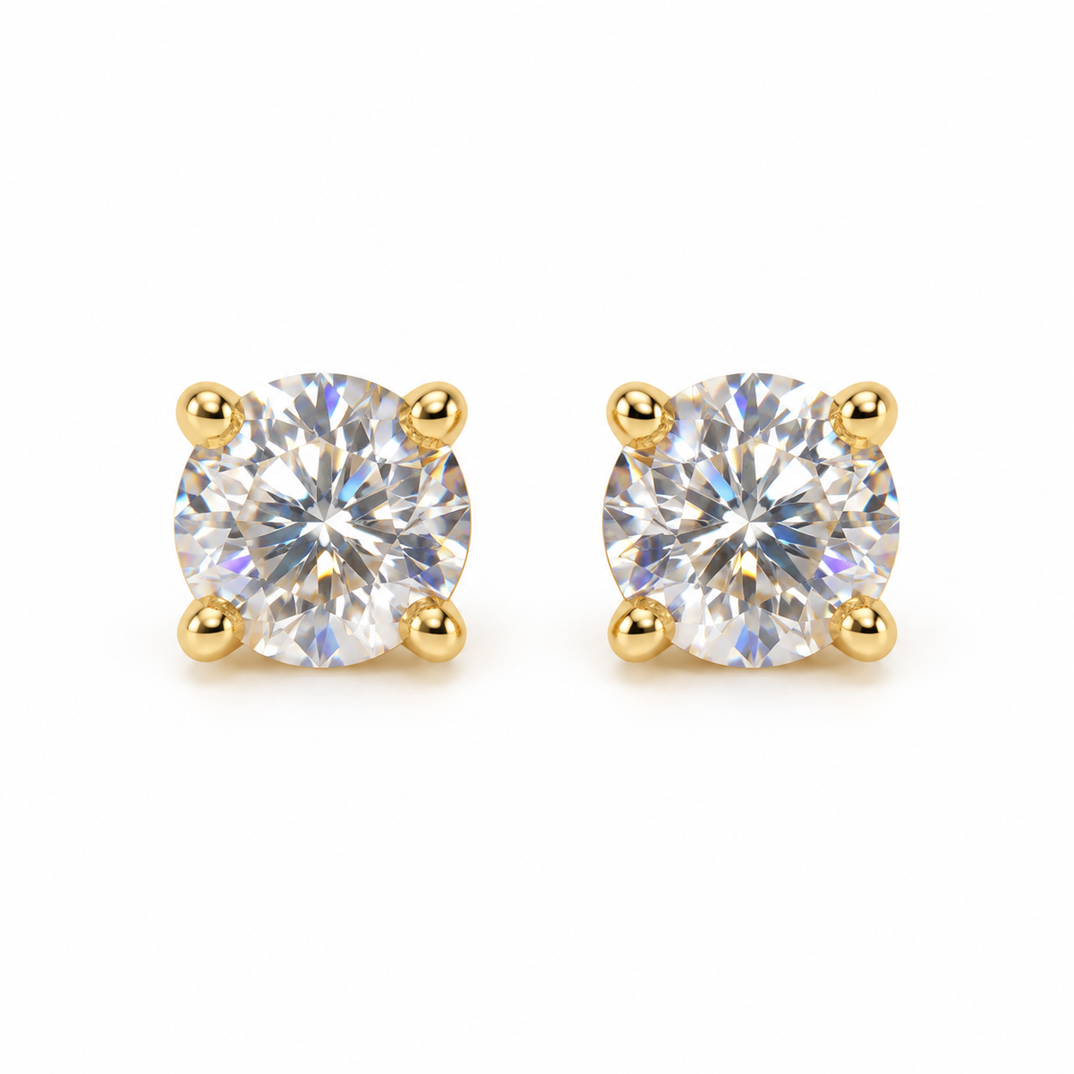 The One VRG16 gold-tone cubic zirconia stud earrings, one pair