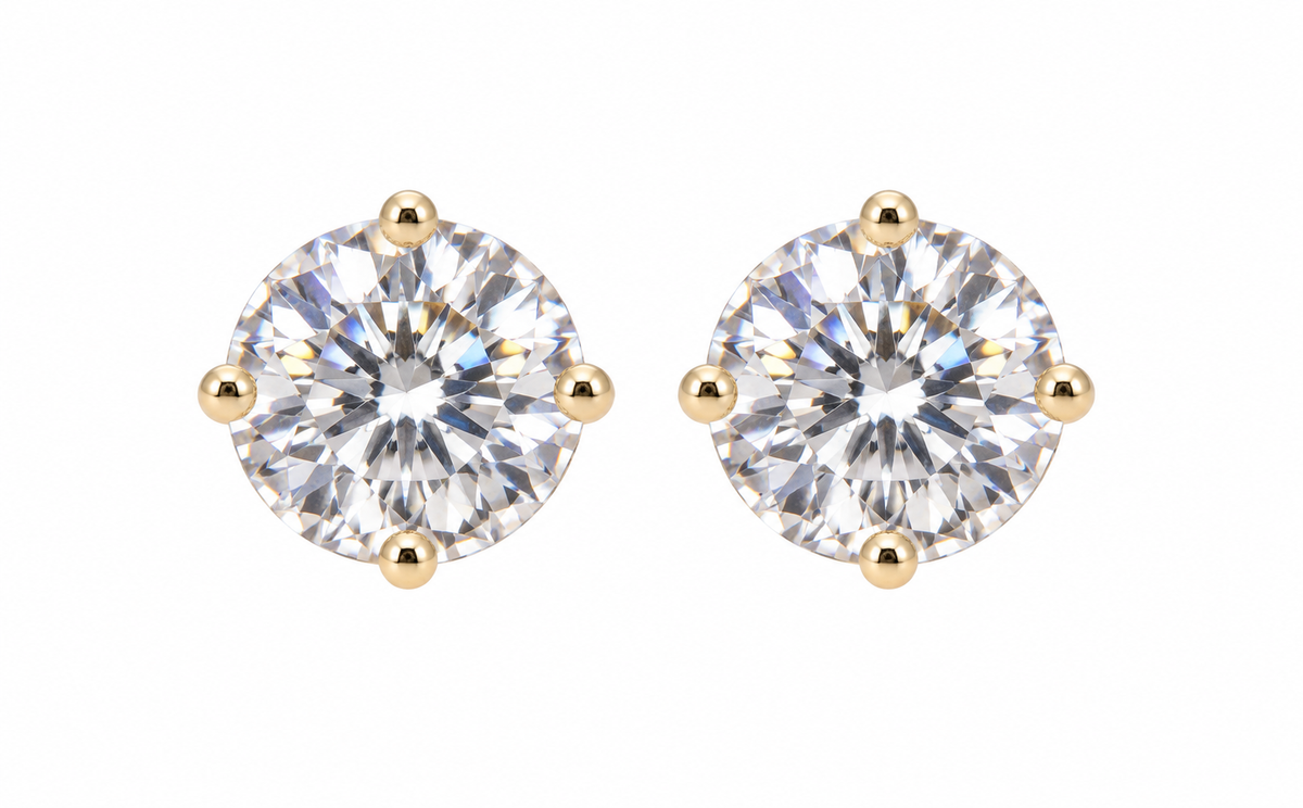 The One VRG17 gold-tone cubic zirconia stud earrings, one pair