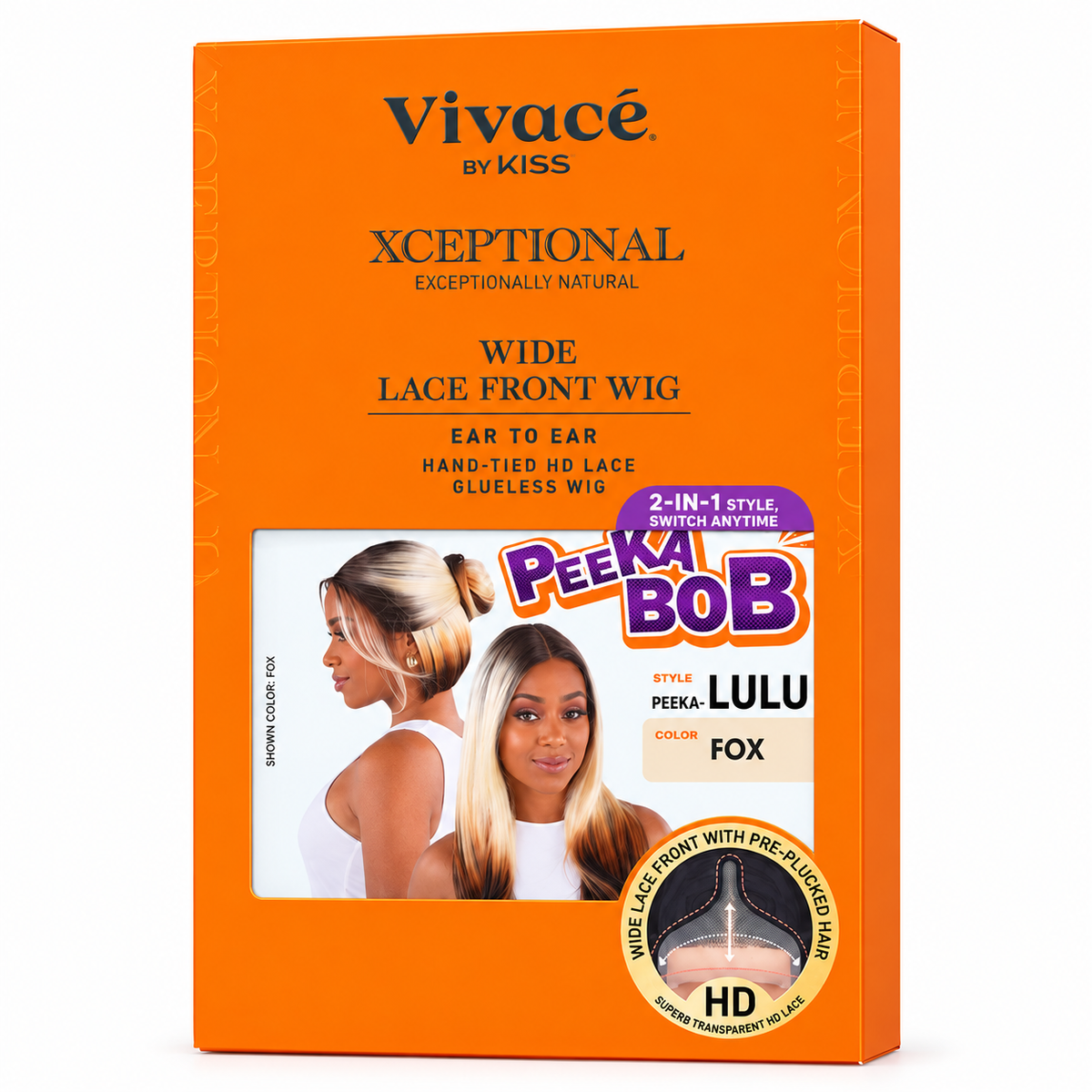 Vivacé Peeka-Lulu Fox package with model pictured in Fox