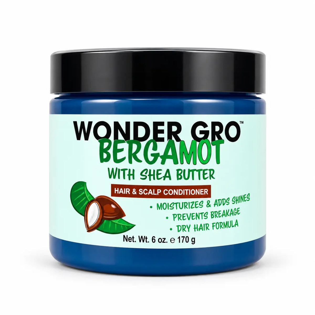Wonder Gro Bergamot with Shea Butter hair and scalp conditioner 6 oz jar