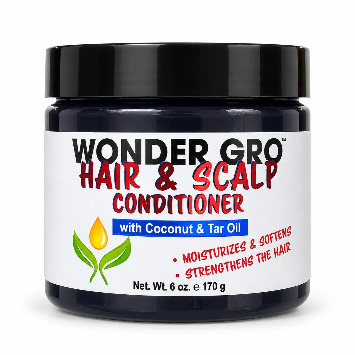 Wonder Gro Coconut & Tar Oil hair and scalp conditioner 6 oz jar
