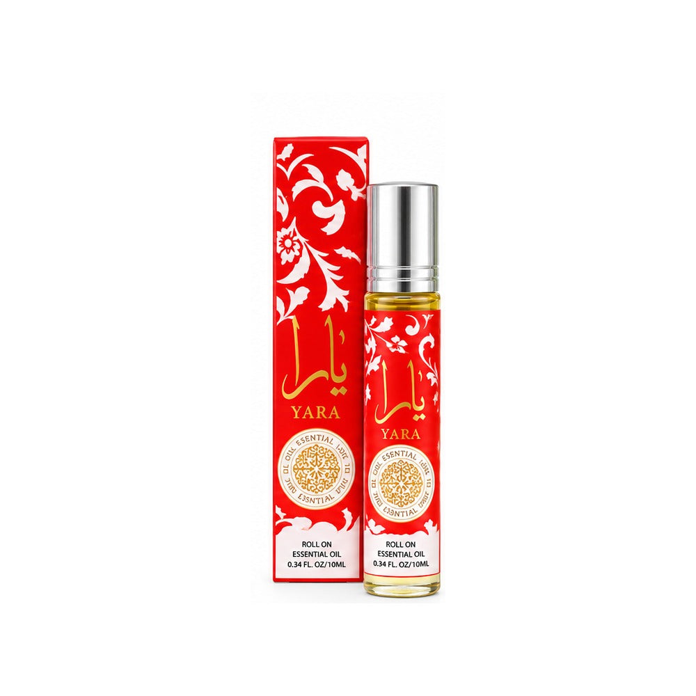 yara red 10 ml roll-on oil and matching box, centered with white margins