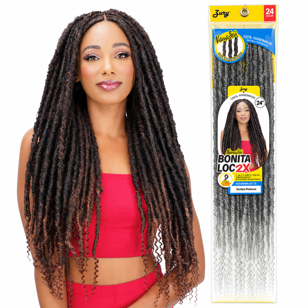 Zury Bonita Loc 2X 24-inch model and Sombre Platinum package